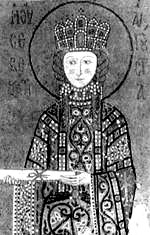 Императрица Ирина. XII в. Фрагмент мозаики. Константинополь, собор Святой Софии.