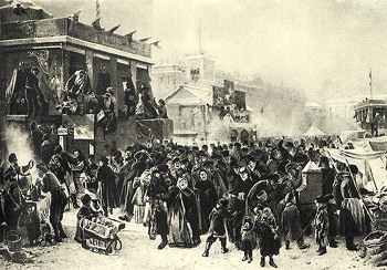 Народное гуляние во время Масленицы на Адмиралтейской площади в Петербурге, К. Маковский