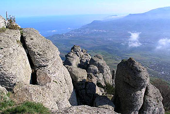 Вид с горы Демерджи на Алушту