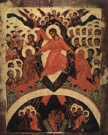 Воскресение - сошествие во ад. Псков XVI в.