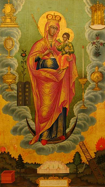 Икона Божией Матери «Благодатное небо», 2 пол. XVIII- нач. XIX в.