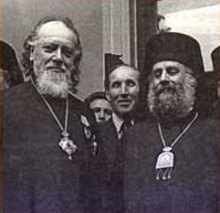 Святейший Патриарх Алексий I и митрополит гор Ливанских Илия Карам в Москве. 1947г.