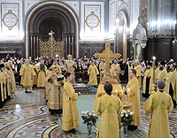 Предстоятель Русской Церкви совершил в Храме Христа Спасителя молебное пение на новолетие