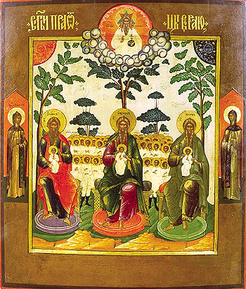 Лоно Авраамово (святые Праотцы в Раю), икона XIX в.
