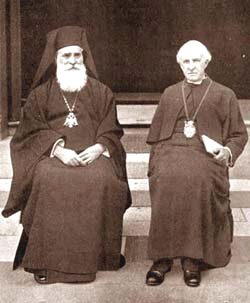 Патрирарх Александрийский Мелетий (Метаксакис) и англиканский архиепископ Ланг. Конференция в Ламбете, 1930 г.