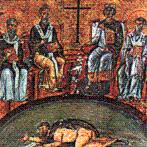 Никейский собор осуждает учение Ария.Фреска IV в.