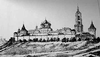 Новоспасский монастырь (репродукция 1840 г.)