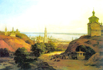 Вид Юрьевца-Повольского. Худ. Никанор Чернецов, 1851 г.