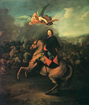 Петр I в Полтавском сражении. Худ. И. Таннауэр, 1710 г.