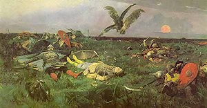 В.М.Васнецов. После побоища Игоря Святославича с половцами, 1880 г.