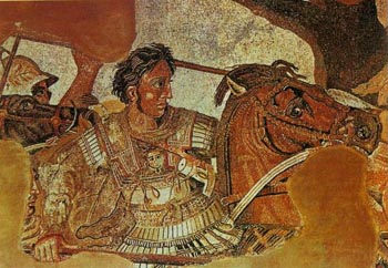 Битва при Иссе Александра Македонского с Дарием III. Фрагмент мозаики