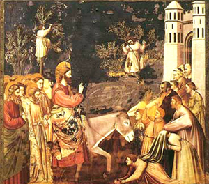 Вход в Иерусалим. Джотто. Фреска, 1304-1306 гг.