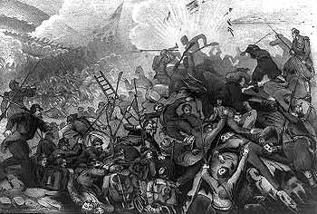 Крымская война, рукопашный бой французских зуавов и русских солдат на Малаховом кургане