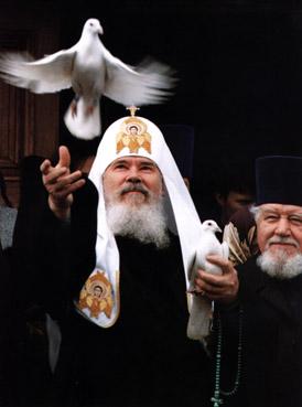 Святейший Патриарх Алексий в день праздника Благовещения. Москва, Кремль, 2001 г.