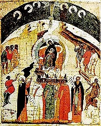 В день Собора Пресвятой Богородицы Святейший Патриарх Алексий совершил Божественную литургию в Успенском соборе Московского Кремля