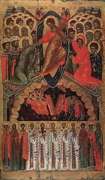 Воскресение - сошествие во ад. Псков XVI в.