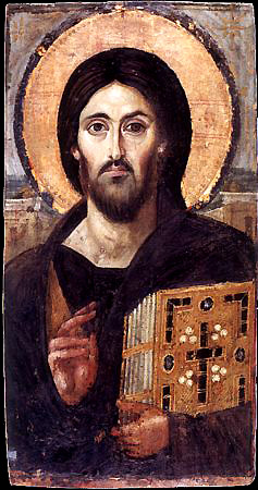 Христос Вседержитель. Икона, VI.в. Синай.