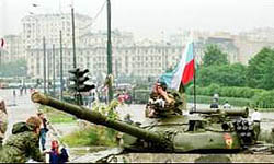 Август, 1991г. Танки на улицах Москвы