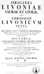 Генрих Латвийский. Хроника Ливонии. Франкфурт; Лейпциг, 1740. Тит. л.
