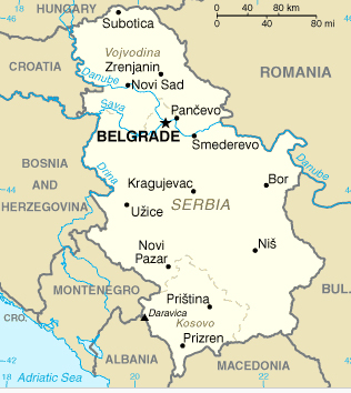 Карта Сербии