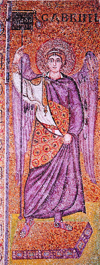 Архангел Гавриил. мозаика Сант-Аполлинаре ин-Классе в Равенне. Около 549 г