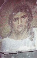 Фрагмент сохранившегося заалтарного изображения Спаса Нерукотворного. Худ. Н.А.Бруни 