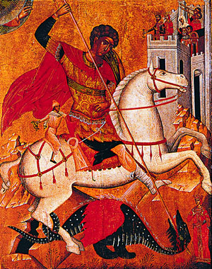 Вмч. Георгий. Икона из собрания Л.К. Зубалова. Крит, середина XVI в.