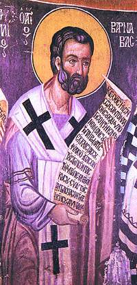 Апостол Варнава. Роспись церкви Ставрос ту Агиасмати, 1494 г.