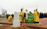 Святейший Патриарх Кирилл совершил освящение закладного камня в основание храма в честь святого князя Владимира в Тушино