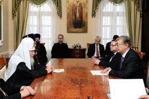 Святейший Патриарх Кирилл встретился с председателем Сената Парламента Республики Казахстан К.К. Токаевым