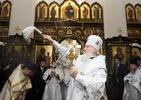 Святейший Патриарх Кирилл совершил освящение храма преподобного Сергия Радонежского на Федеральном военном мемориальном кладбище