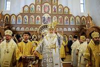 Предстоятель Русской Церкви совершил чин великого освящения храма св. Александра Невского в Калининграде и возглавил Литургию в новоосвященном храме