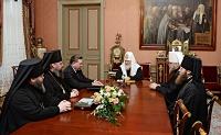 Святейший Патриарх Кирилл встретился с губернатором Курской области и архиереями Курской митрополии