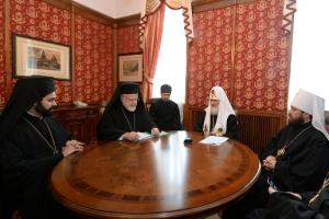 Состоялась беседа Святейшего Патриарха Кирилла с делегацией Константинопольского Патриархата
