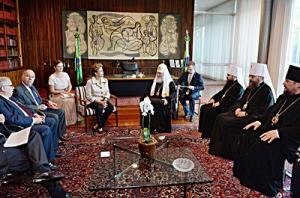 Святейший Патриарх Кирилл встретился с Президентом Бразилии Дилмой Русеф и посетил православный храм в столице страны
