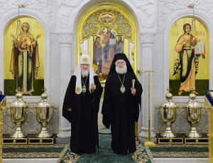 Состоялась встреча Святейшего Патриарха Кирилла с Блаженнейшим Патриархом Александрийским Феодором