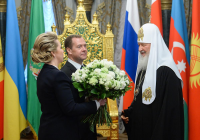 Председатель Правительства Российской Федерации Д.А. Медведев поздравил Святейшего Патриарха Кирилла с 70-летием со дня рождения