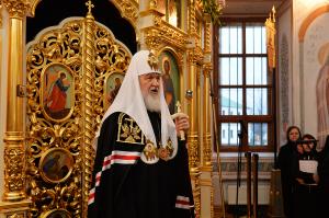 Проповедь Святейшего Патриарха Кирилла в канун Великой Среды в Борисоглебском Аносине ставропигиальном монастыре