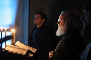 В четверг первой седмицы Великого поста Святейший Патриарх Кирилл молился за уставным богослужением в Заиконоспасском ставропигиальном монастыре
