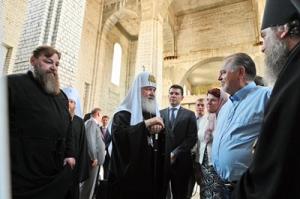 Предстоятель Русской Церкви посетил строящийся храм святых равноапостольных Кирилла и Мефодия в Калининграде