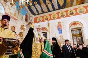 Святейший Патриарх Кирилл совершил малое освящение кафедрального собора святых Жен-мироносиц в Баку