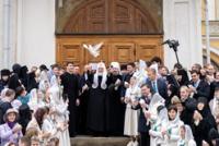 В праздник Благовещения Пресвятой Богородицы Святейший Патриарх Кирилл совершил Божественную литургию в Благовещенском соборе Московского Кремля