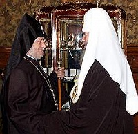 Состоялась встреча Предстоятеля Русской Православной Церкви с Верховным Католикосом всех армян Гарегином II
