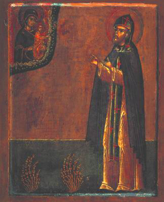 Св. блгв. вел. кн. Александр Невский. Икона. XVII в. (ЦАК МДА)