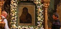 Донскую икону Богородицы доставили из Третьяковской галереи в Донской монастырь Москвы