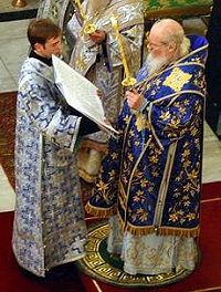 Святейший Патриарх совершил утреню с чтением Акафиста Пресвятой Богородице в Богоявленском кафедральном соборе Святейший Патриарх совершил утреню с чтением Акафиста Пресвятой Богородице в Богоявленском кафедральном соборе