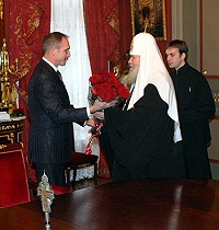 Состоялась встреча Святейшего Патриарха с губернатором Ульяновской области С.Морозовым и мэром Ульяновска С.Ермаковым Состоялась встреча Святейшего Патриарха с губернатором Ульяновской области С.Морозовым и мэром Ульяновска С.Ермаковым