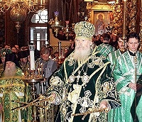 В день преставления преп. Сергия Радонежского Святейший Патриарх Алексий совершил праздничное богослужение в Троице-Сергиевой лавре
