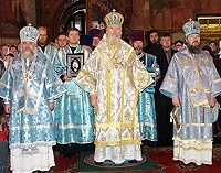 В день Успения Пресвятой Богородицы Предстоятель совершил Божественную литургию в Успенском соборе Московского Кремля