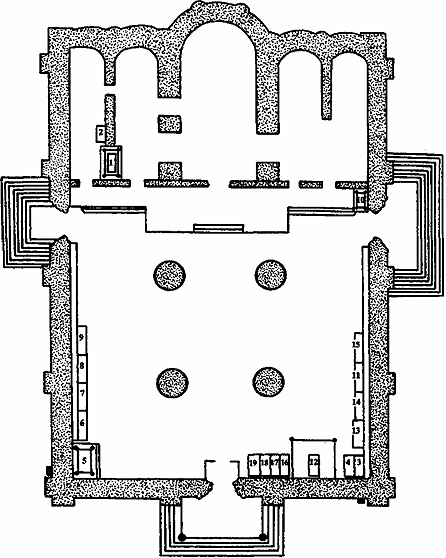Схема расположения погребений 1326-1700 гг. в Успенском соборе